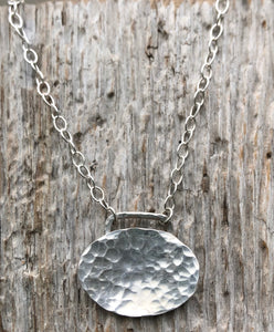 Silver pendant and chain made from heritage spoon