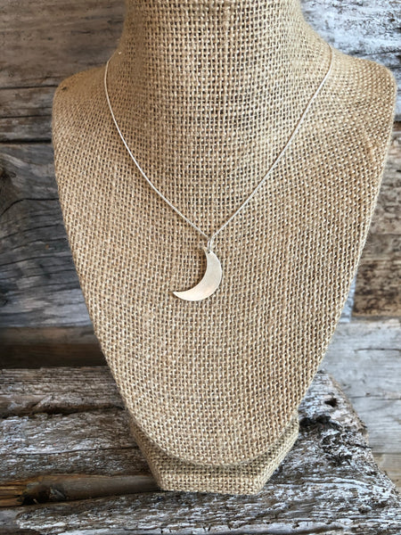 crescent moon necklace sterling silver